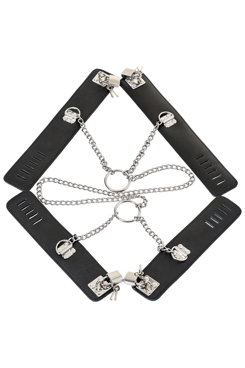 картинка Комплект бондажный TOYFA Theatre, кожанный, черный от магазина ErosMania