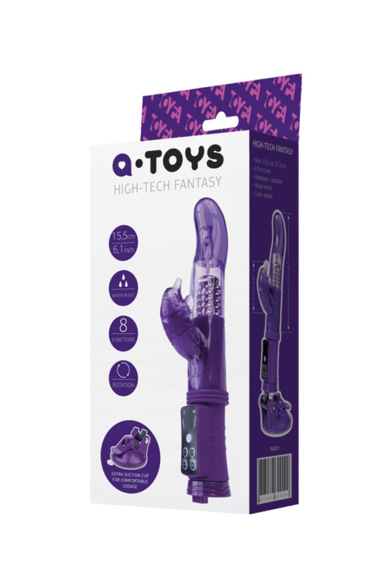 картинка Вибратор с клиторальным стимулятором TOYFA A-Toys, TPR, фиолетовый, 22,5 см от магазина ErosMania