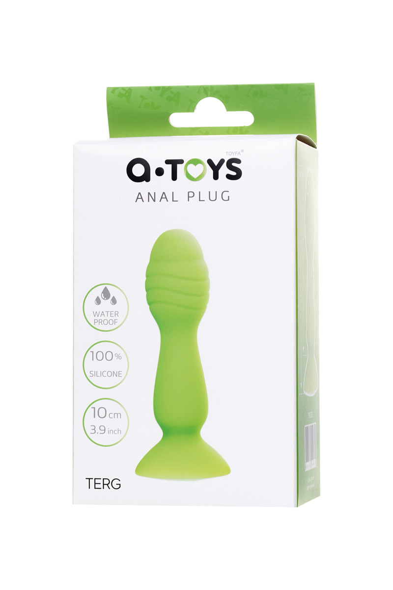 картинка Анальная втулка A-Toys by TOYFA Terg, силикон, зеленый, 10 см от магазина ErosMania