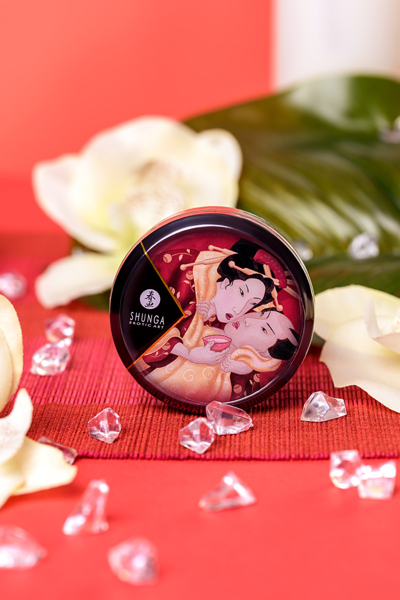 картинка Массажное аромамасло Shunga Romance, клубника и шампанское, 30 мл от магазина ErosMania