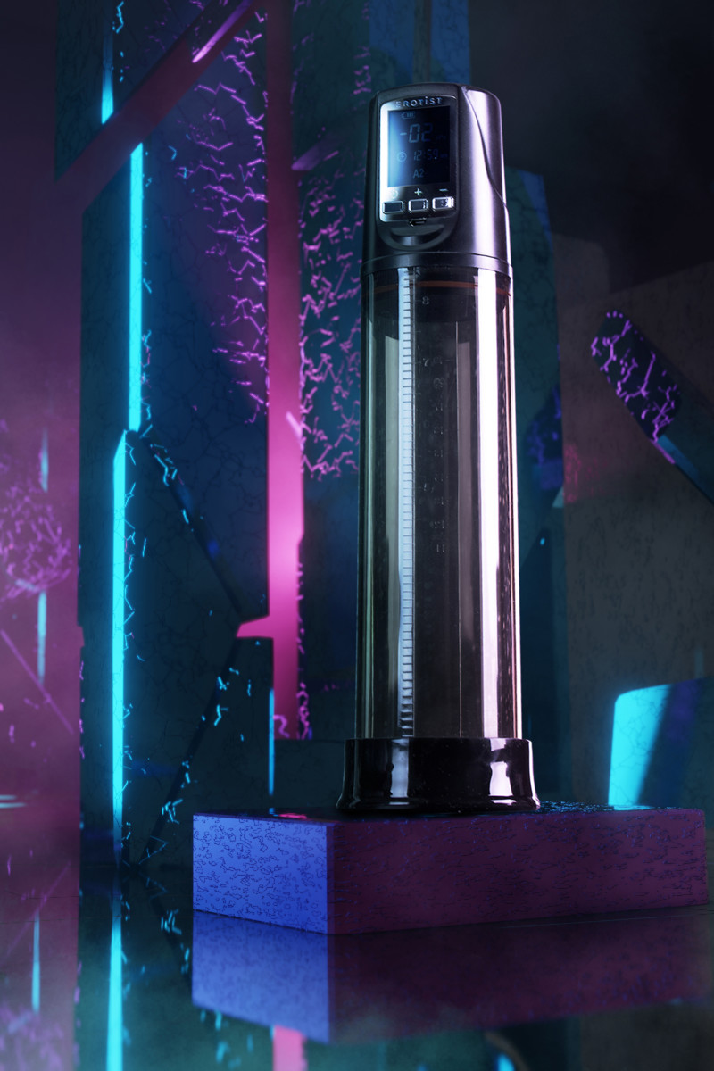 картинка Автоматический вакуумный тренажер для мужчин Erotist ToZoom, ABS пластик, черный, 28,5 см от магазина ErosMania