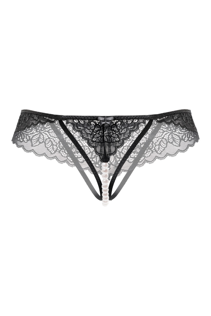 картинка Трусы Eromantica, Freya, с бусами, черные, 46-48 от магазина ErosMania