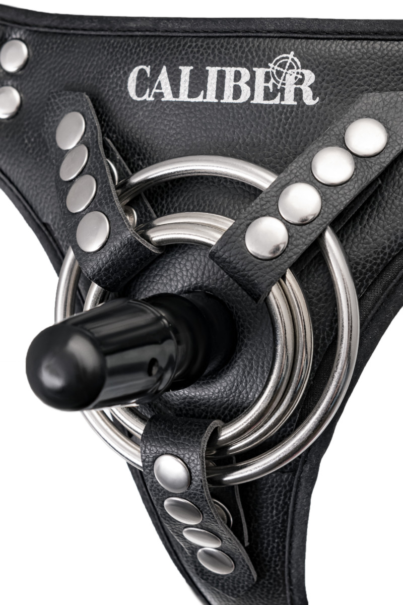 картинка Трусики для страпона  RealStick CALIBER, экокожа, черные от магазина ErosMania