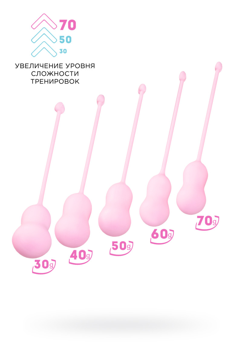 картинка Набор вагинальных шариков Flovetta TULIPS, силикон, розовый, 5,3 см от магазина ErosMania