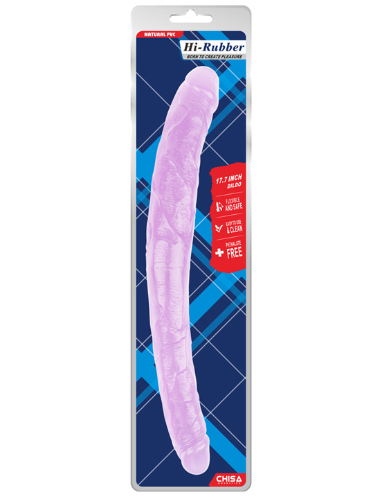 картинка Фаллоимитатор сдвоенный, фиолетовый, 37-46x450 от магазина ErosMania