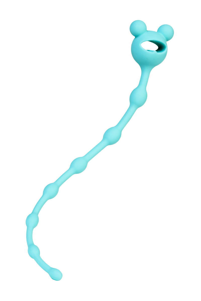 картинка Анальная цепочка Штучки-Дрючки, силикон, голубой, 28 см от магазина ErosMania