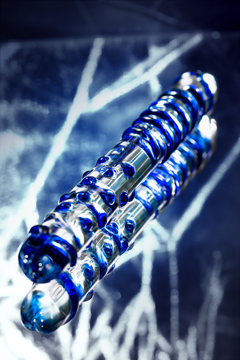 картинка Двусторонний фаллоимитатор Sexus Glass, стекло, прозрачный, 22 см от магазина ErosMania