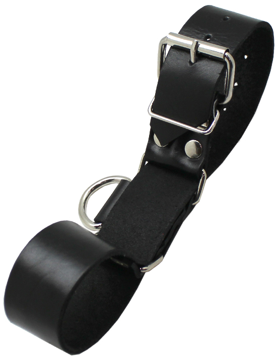 картинка Наручи ременные с полукольцом, чёрные, размер универсальный от магазина ErosMania