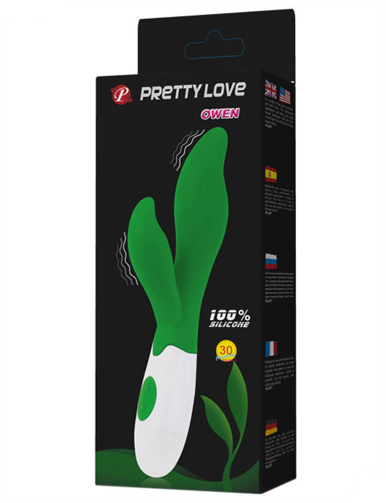 картинка Вибратор Owen, 30 видов вибраций, зелёный, 38x200 мм от магазина ErosMania