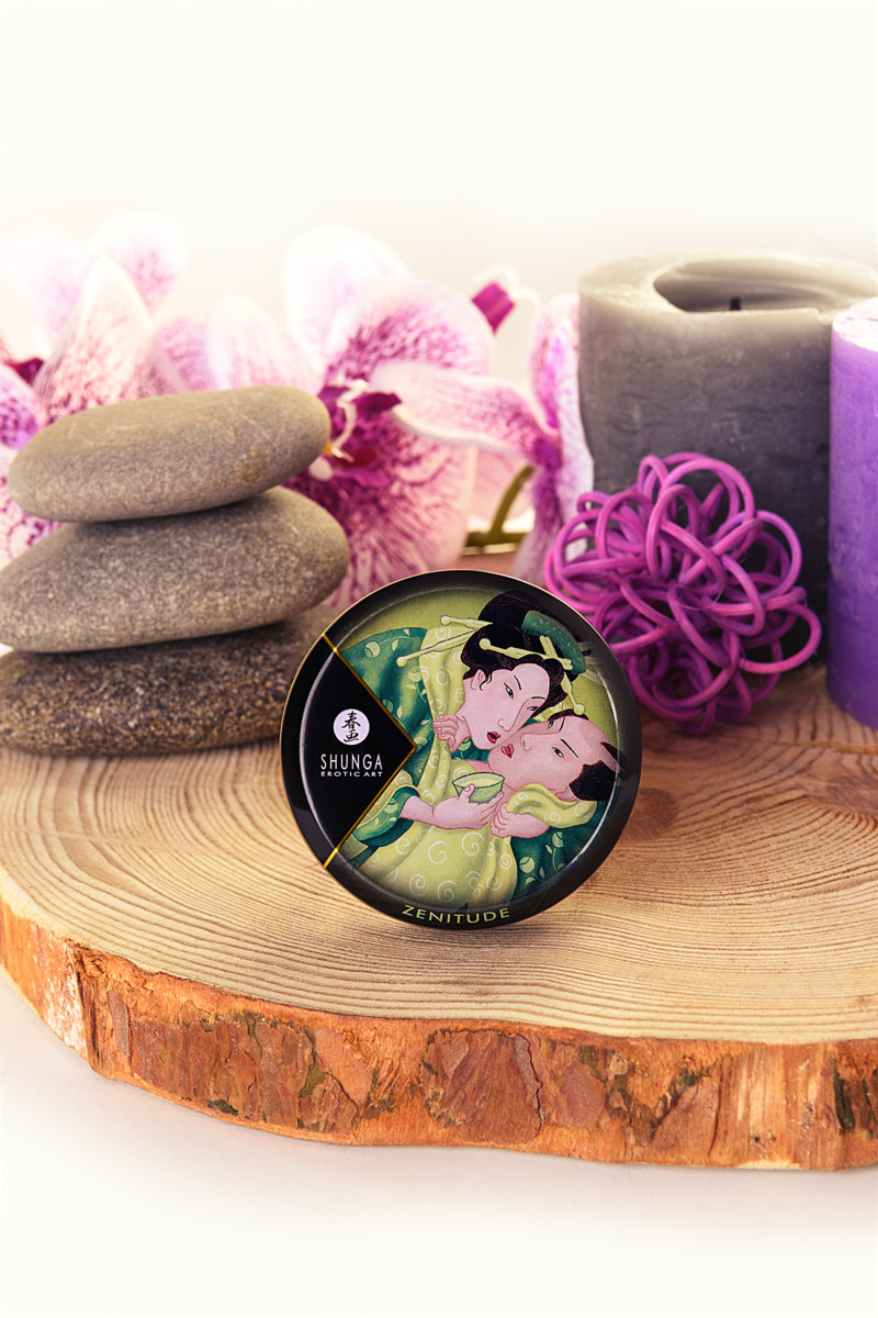 картинка Массажное аромамасло Shunga Zenitude, зелёный чай, 30 мл от магазина ErosMania