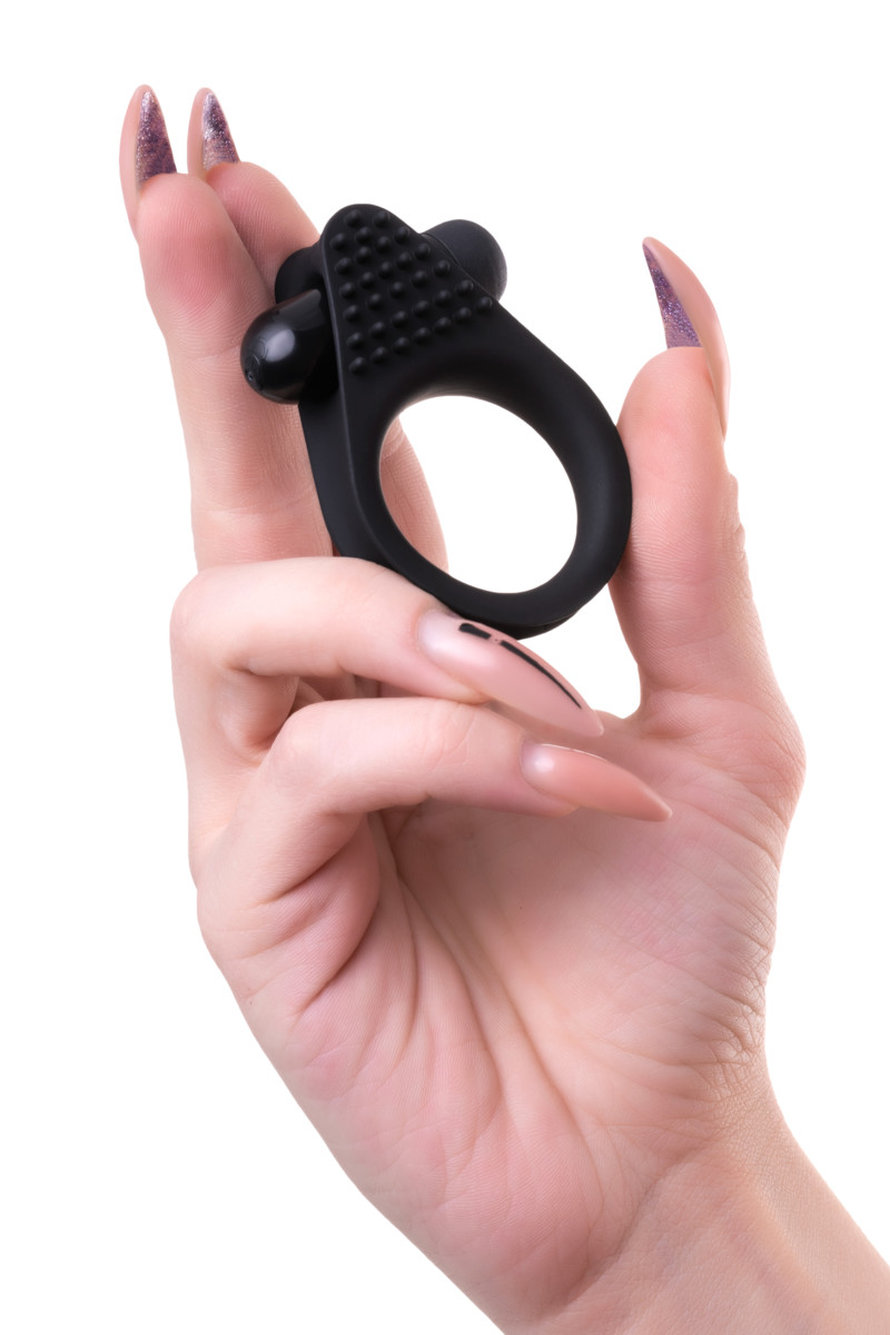 картинка Виброкольцо на пенис A-Toys by TOYFA Brid, силикон, черный, 6,3, Ø 3,1 см от магазина ErosMania