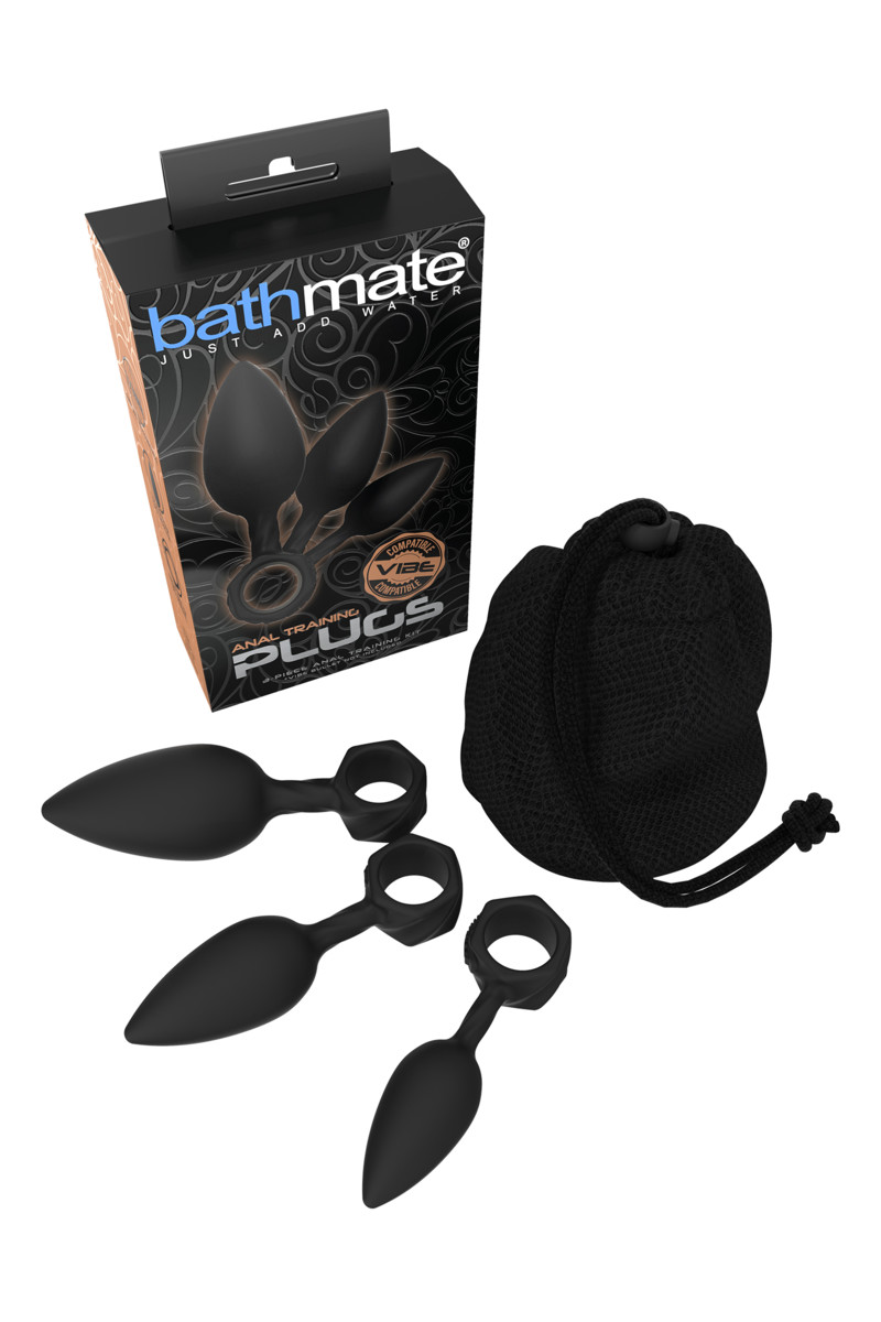 картинка Набор анальных плагов Bathmate Anal Training Plugs, силикон, чёрный от магазина ErosMania
