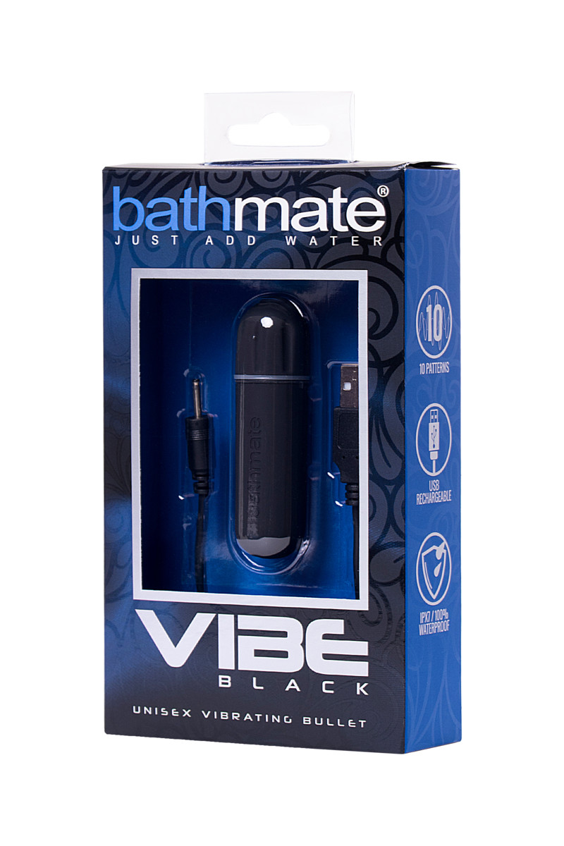 картинка Вибропуля Bathmate Vibe Bullet Black, перезаряжаемая, водонепронецаемая, пластик, черная от магазина ErosMania