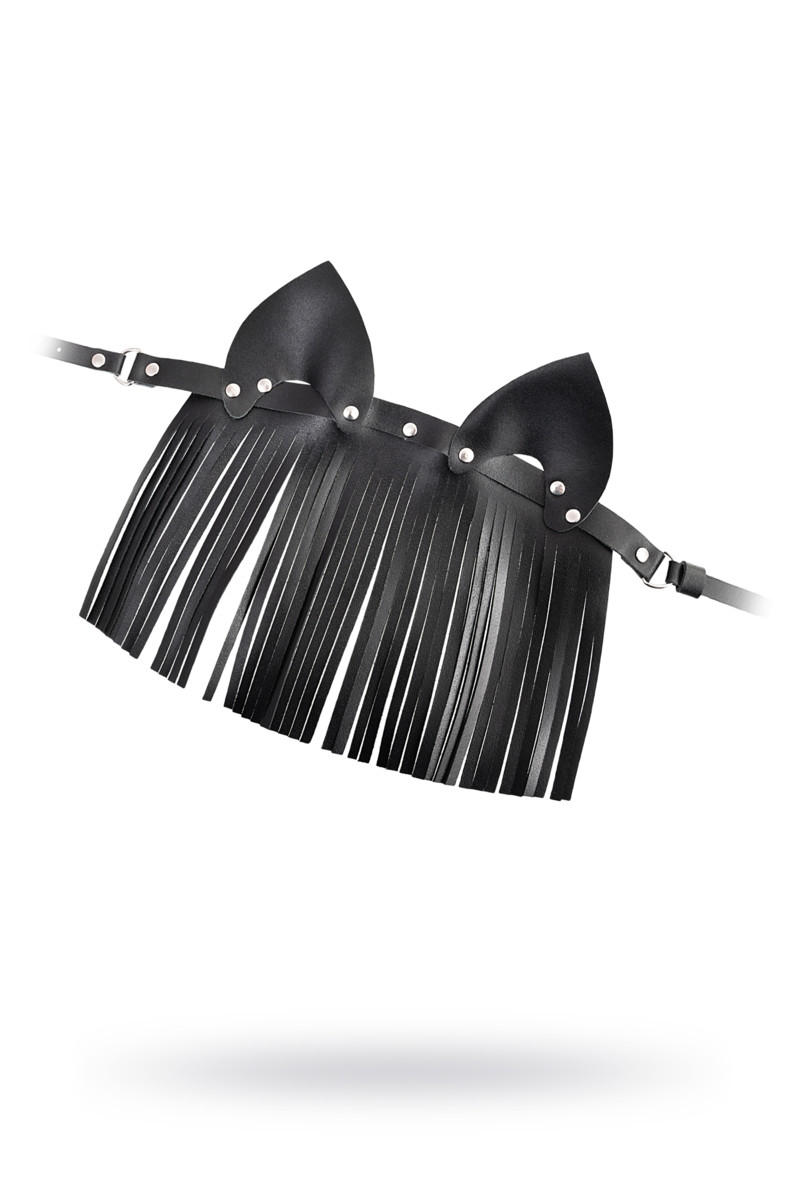 картинка Маска Штучки-дрючки «Кошка с бахромой», кожа, черная от магазина ErosMania