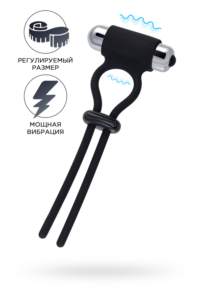 картинка Лассо на пенис A-toys by TOYFA Jat, силикон, черное, 14 см от магазина ErosMania