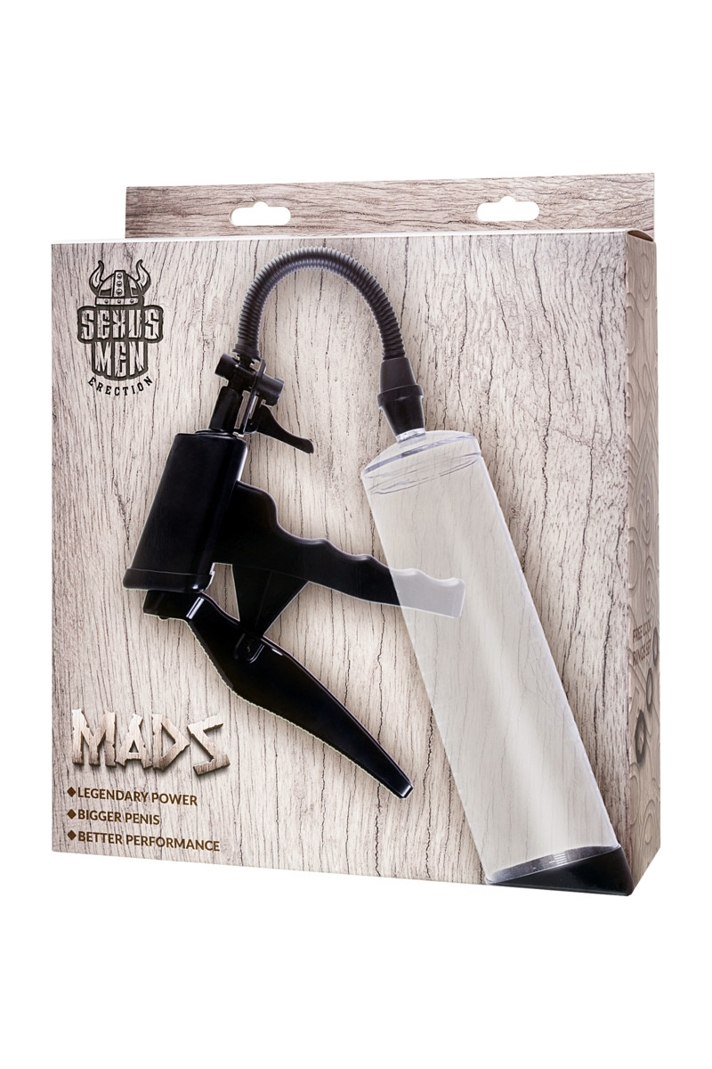картинка Механическая помпа для пениса Sexus Men Erection Mads, ABS-пластик, черная, 62 см от магазина ErosMania