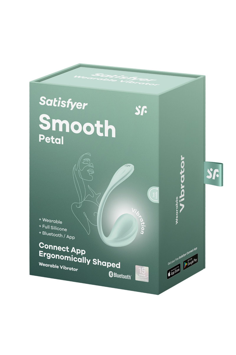 картинка Виброяйцо Satisfyer Smooth Petal Connect App, мятное, 6,5 см от магазина ErosMania