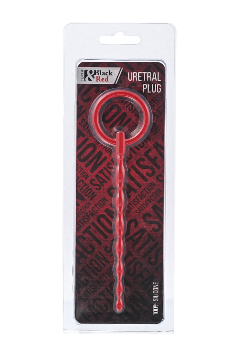 картинка Уретральный плаг Black & Red by TOYFA, силикон, красный, 16 см от магазина ErosMania