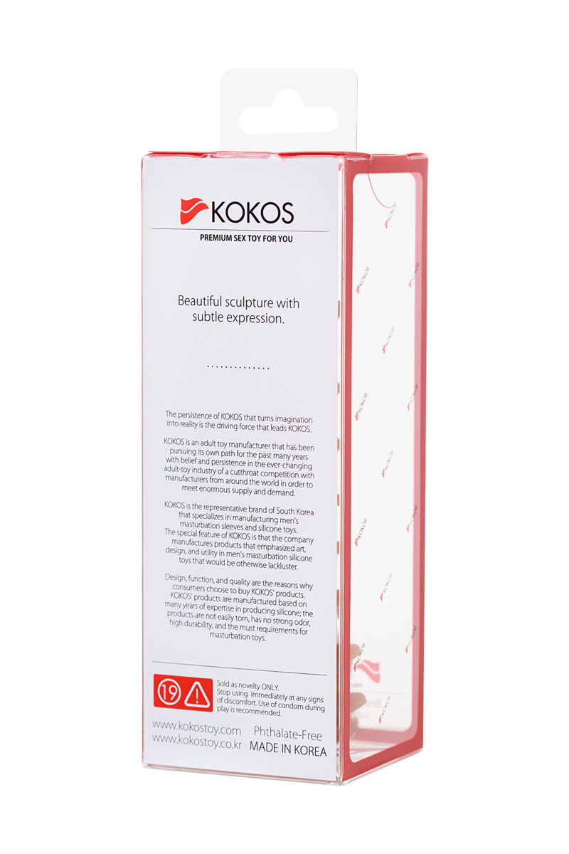 картинка Насадка KOKOS реалистичная с дополнительной стимуляцией, TPE, телесная, 12.7 см от магазина ErosMania
