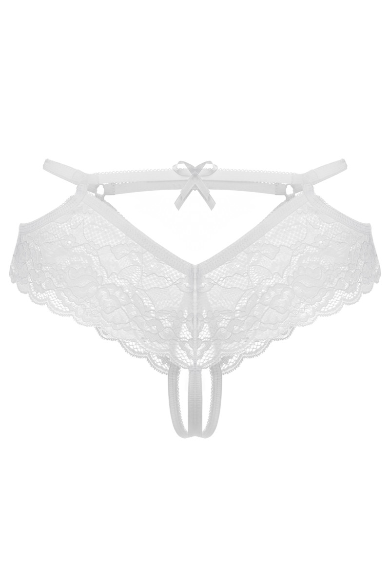 картинка Эротические трусики Erolanta Agnes кружевные, белый (46-48) от магазина ErosMania