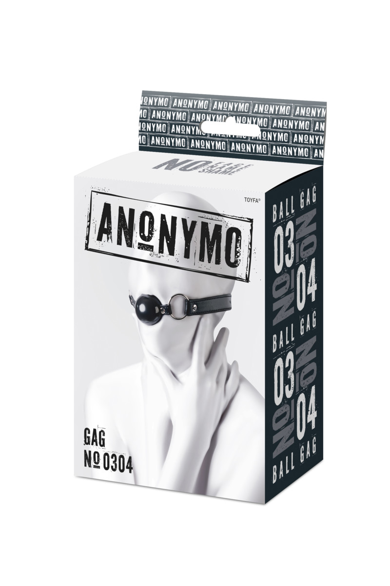 картинка Кляп Anonymo #0304, TPR, черный, 64 см от магазина ErosMania