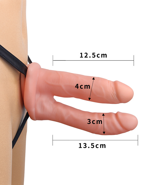 картинка Страпон с двумя отросками, телесный от магазина ErosMania