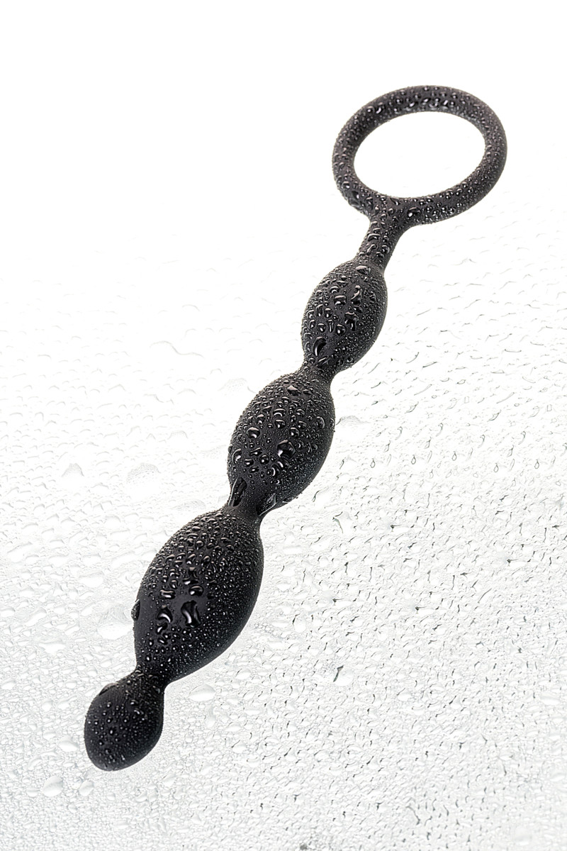 картинка Анальная цепочка A-toys by TOYFA S, силикон, черный, 19,5см от магазина ErosMania