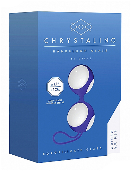 картинка Шарики Ben Wa Medium стеклянные, белые, 30x143 мм от магазина ErosMania