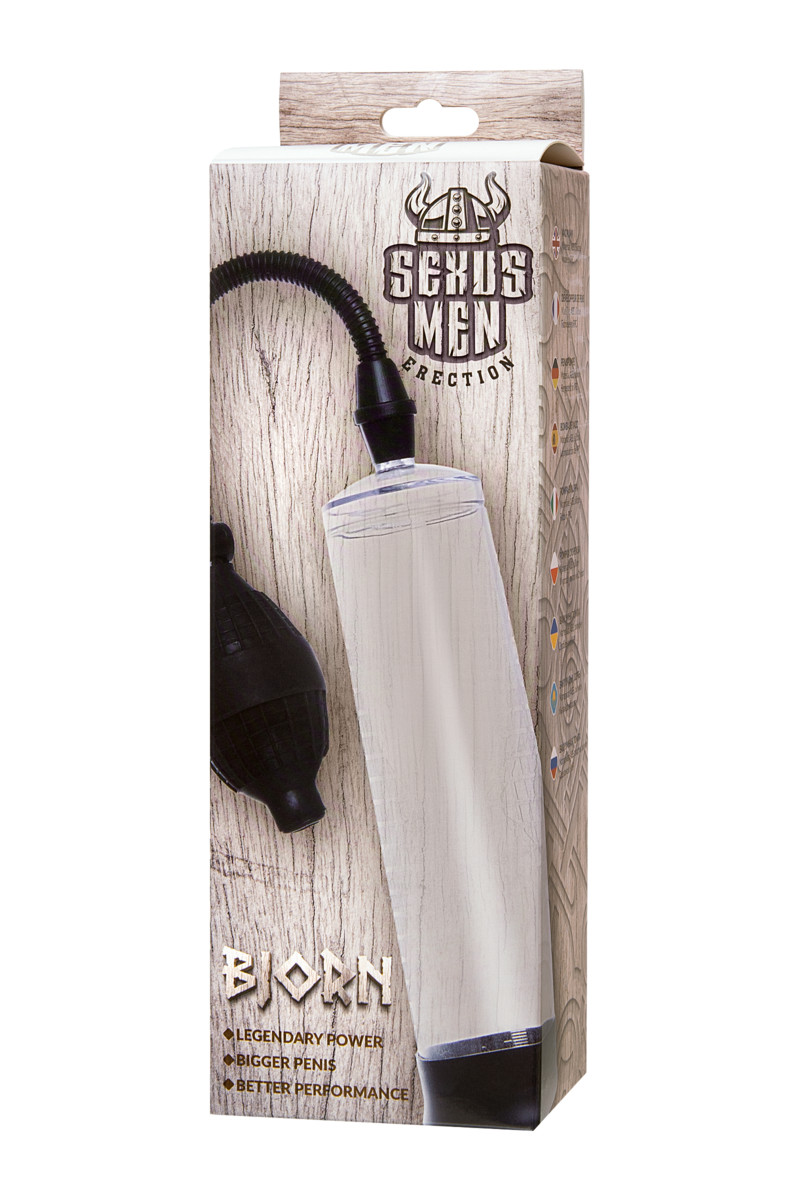 картинка Механическая помпа Sexus Men Erection Bjorn, ABS-пластик, черная, 55 см от магазина ErosMania