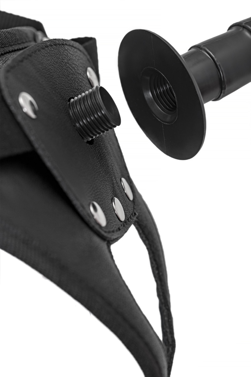 картинка Трусики для страпона TOYFA RealStik Strap-On Onyx, экокожа, черные от магазина ErosMania