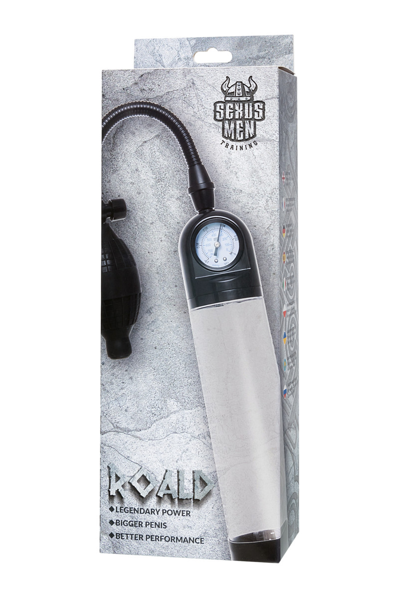 картинка Механическая помпа Sexus Men Training Roald, ABS-пластик, черная, 61 см от магазина ErosMania