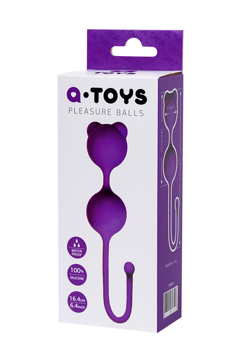 картинка Вагинальные шарики A-Toys by TOYFA Meeko, силикон, фиолетовые, 16,4 см, Ø 2,7 см от магазина ErosMania