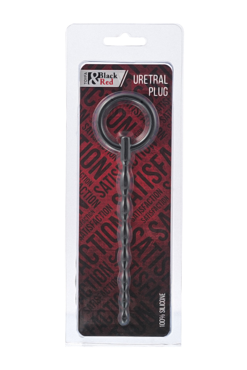 картинка Уретральный плаг Black&Red by TOYFA, силикон, чёрный, 16 см от магазина ErosMania