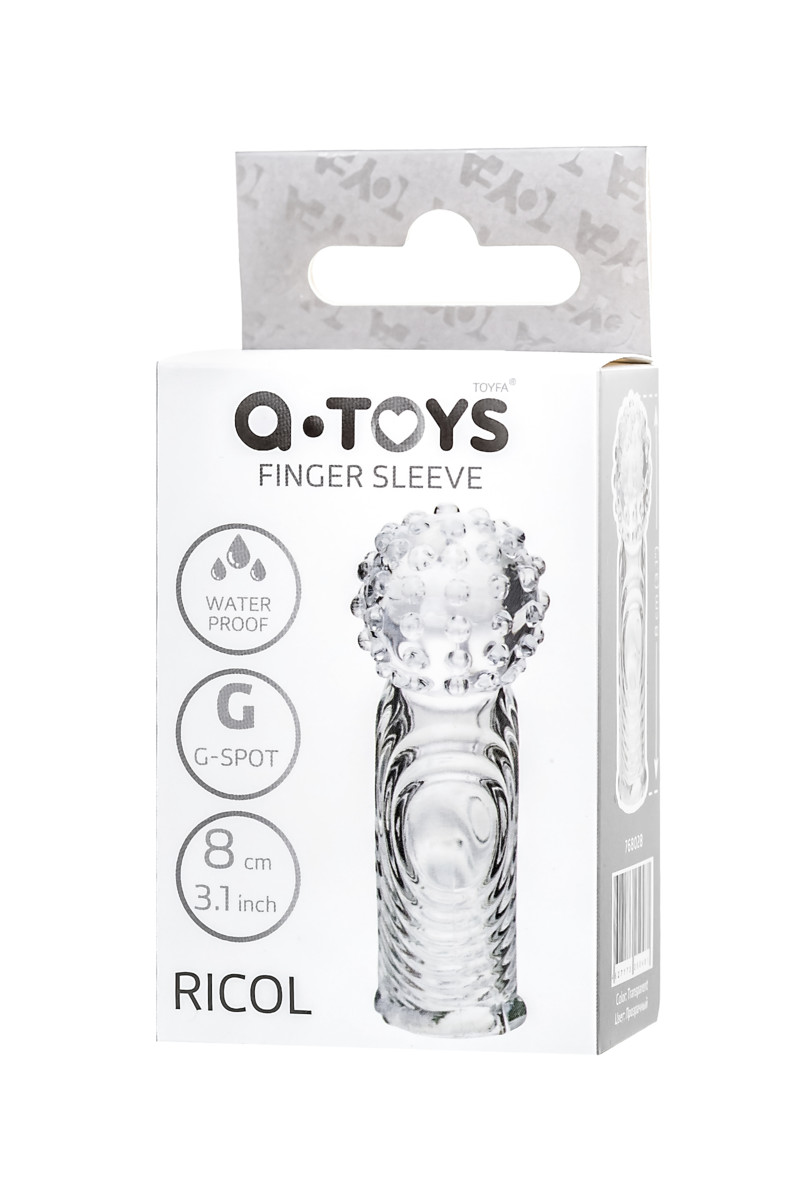 картинка Насадка на палец A-Toys Ricol, ТРЕ, прозрачный, 8 см от магазина ErosMania