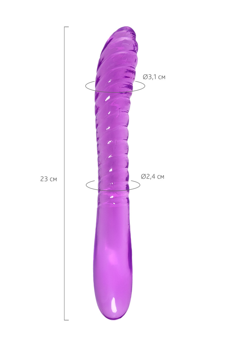 картинка Двусторонний фаллоимитатор A-Toys by TOYFA Frica, TPE, фиолетовый, 23 см от магазина ErosMania