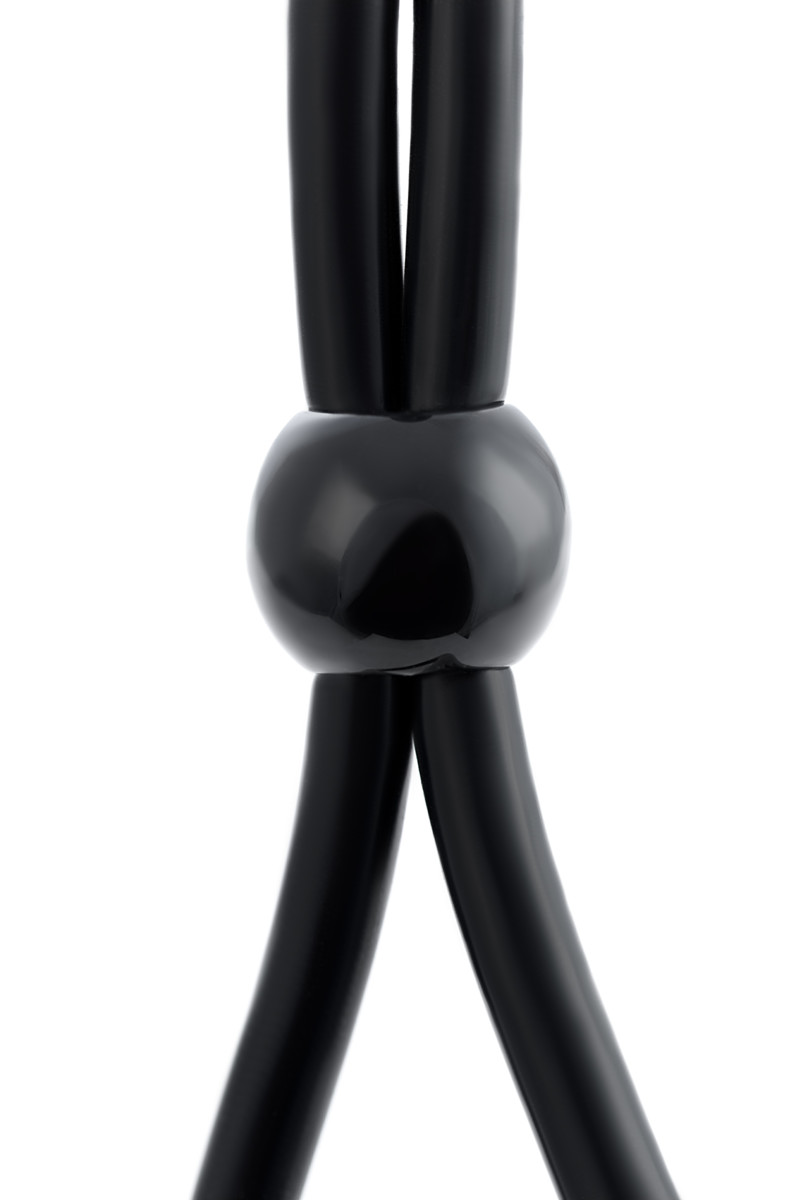 картинка Лассо на пенис A-toys by TOYFA с двумя бусинами, силикон, черное, 19,5 см от магазина ErosMania