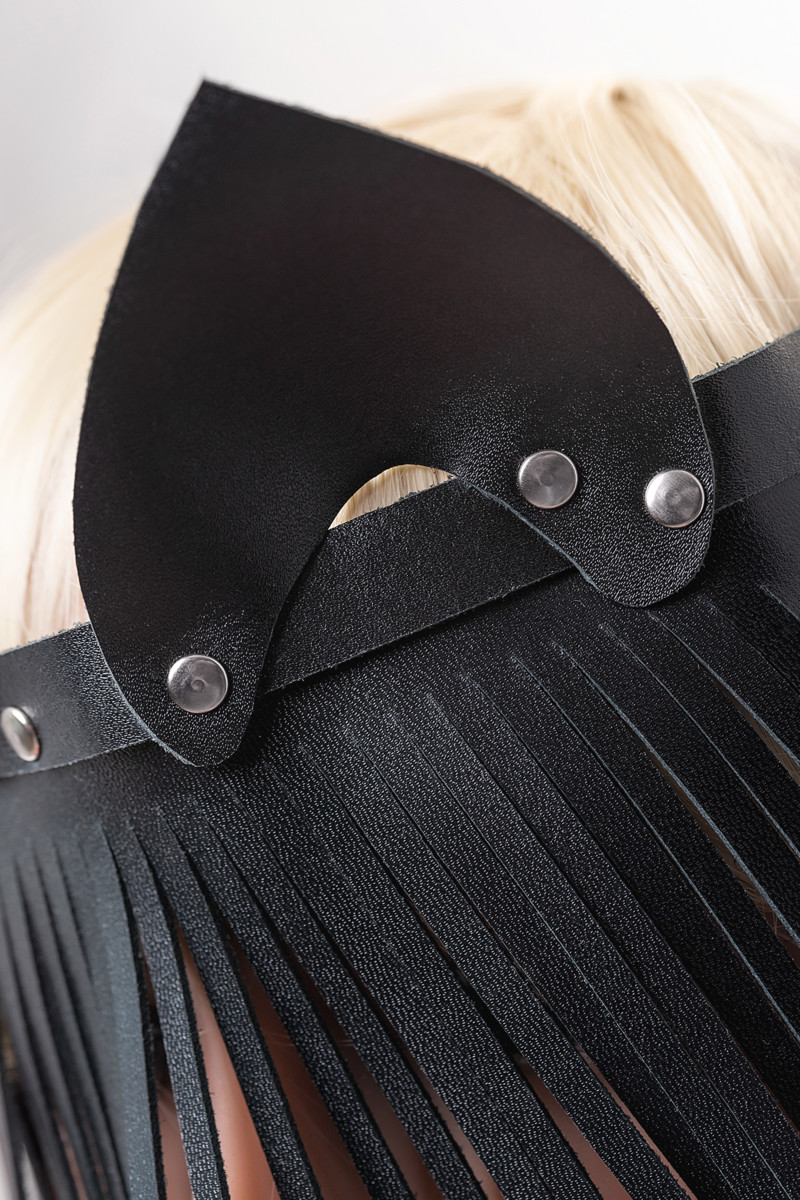 картинка Маска Штучки-дрючки «Кошка с бахромой», кожа, черная от магазина ErosMania