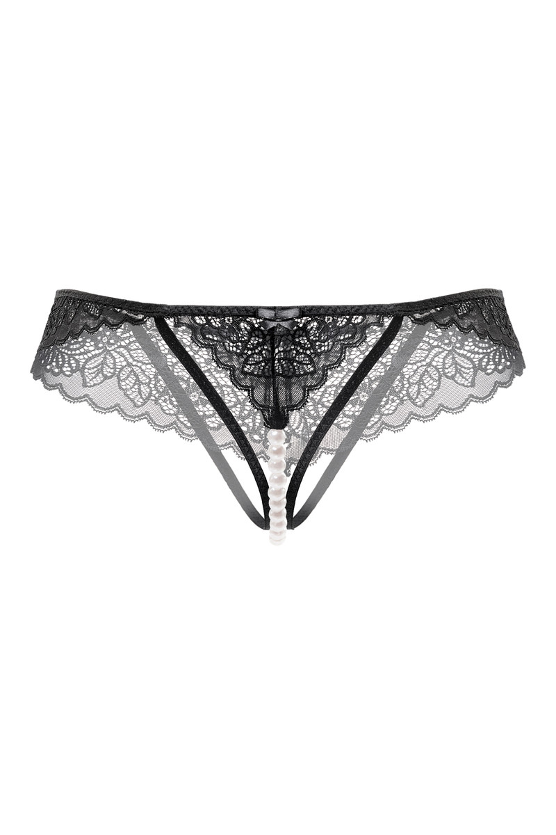 картинка Трусы Eromantica, Freya, с бусами, черные, 42-44 от магазина ErosMania