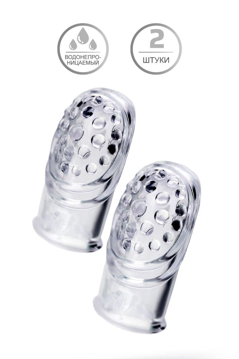 картинка Комплект насадок на палец A-toys Favi, TPE, прозрачный, 3,5 см от магазина ErosMania