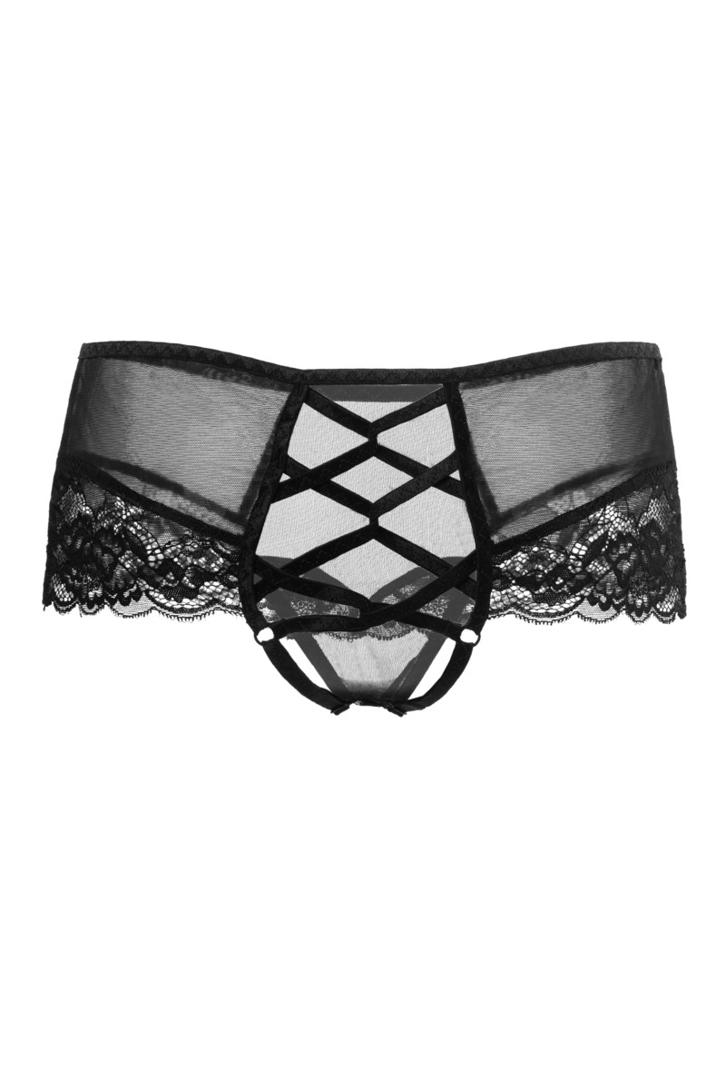 картинка Эротические трусики с имитацией шнуровки Erolanta Cheryl, черный (50-52) от магазина ErosMania