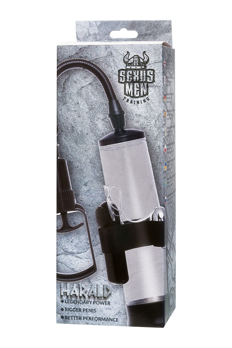 картинка Механическая помпа Sexus Men Training Harald, ABS-пластик, черная, 64 см от магазина ErosMania
