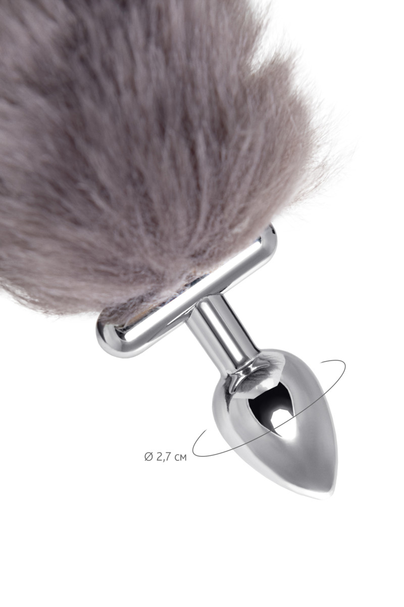 картинка Анальная втулка с хвостом и ушки Metal by Toyfa, металл, серебристая, 44,4 см от магазина ErosMania