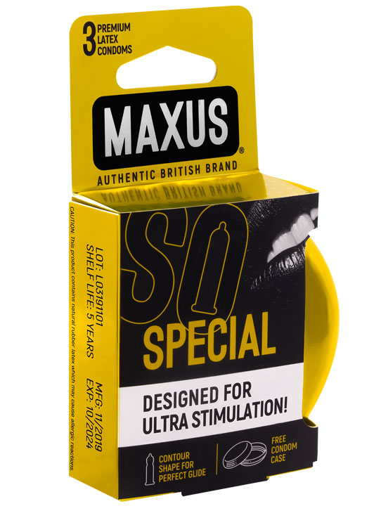 картинка Презервативы MAXUS Special, точечно-ребристые, 3 шт., ж/к от магазина ErosMania