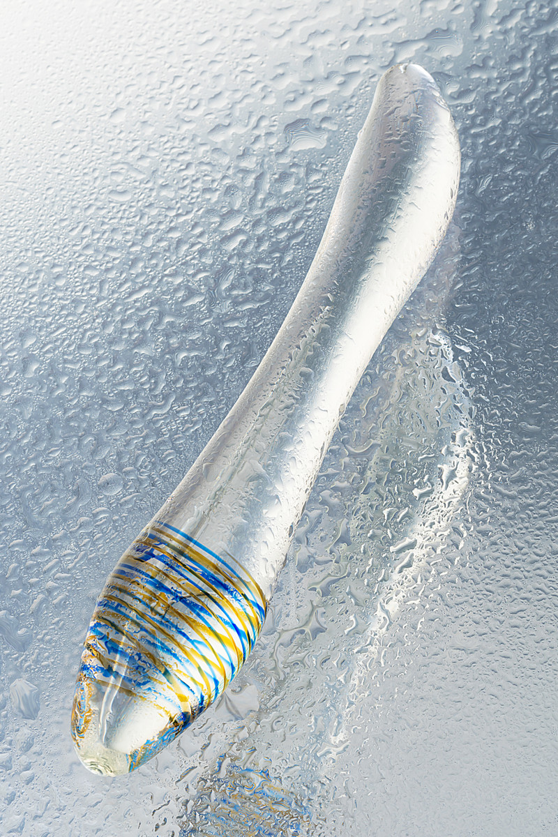 картинка Двусторонний фаллоимитатор Sexus Glass, стекло, прозрачный, 22 см от магазина ErosMania