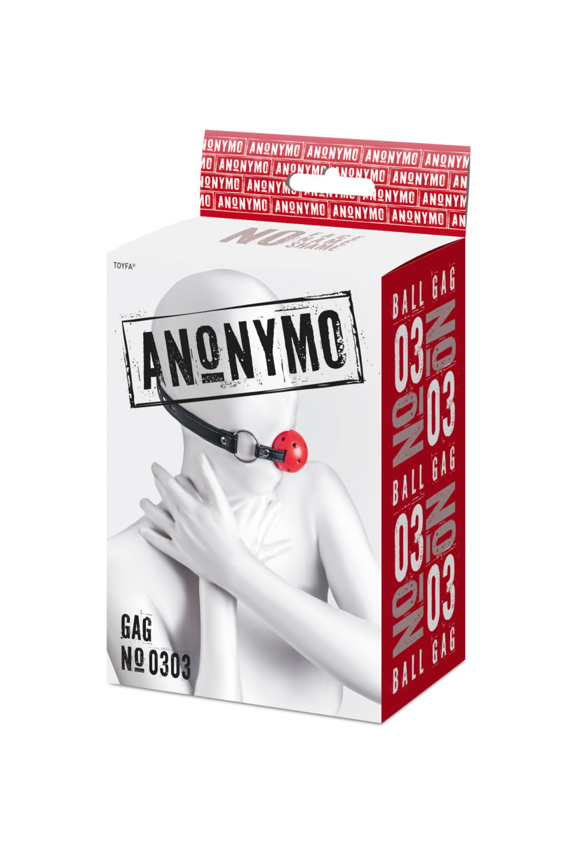 картинка Кляп Anonymo #0303, ABS пластик, красный, 64 см от магазина ErosMania