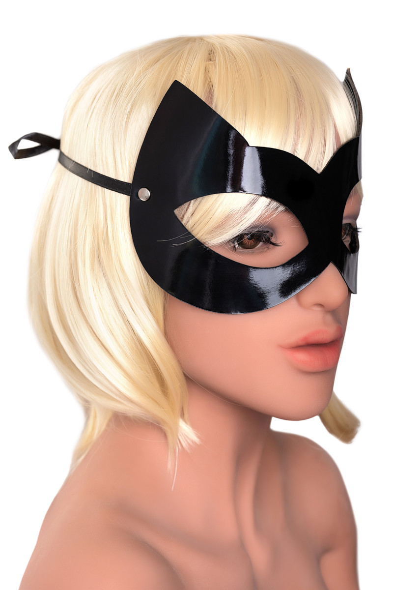 картинка Маска Штучки-дрючки «Кошка», лакированная кожа, черная от магазина ErosMania