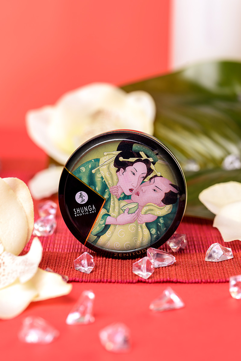 картинка Массажное аромамасло Shunga Zenitude, зелёный чай, 30 мл от магазина ErosMania