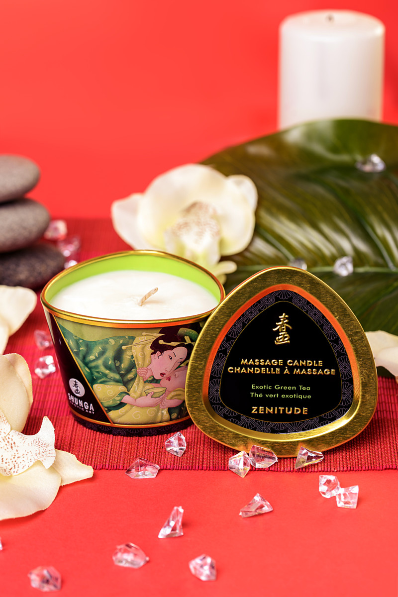 картинка Массажное аромамасло Shunga Zenitude, зелёный чай, 170 мл от магазина ErosMania
