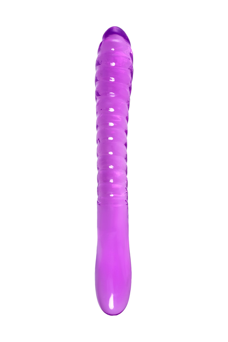 картинка Двусторонний фаллоимитатор A-Toys by TOYFA Frica, TPE, фиолетовый, 23 см от магазина ErosMania