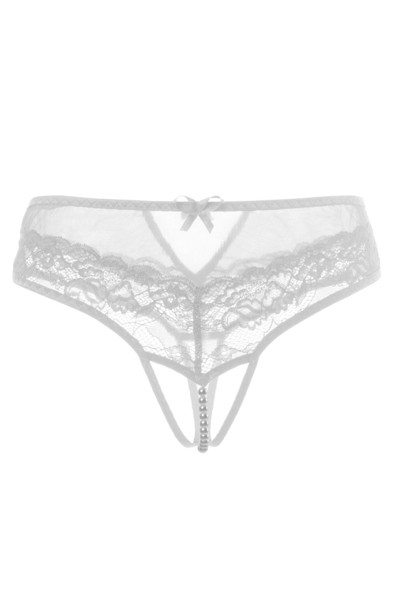 картинка Эротические трусики с жемчужной нитью Erolanta Joan, белый (50-52) от магазина ErosMania